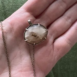 Pendant necklace custom double sided stone setting - natural evil eye